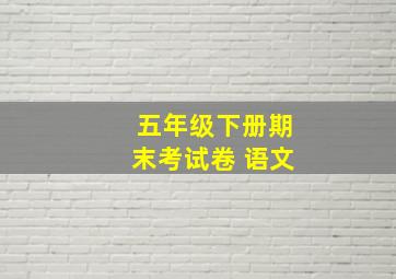 五年级下册期末考试卷 语文